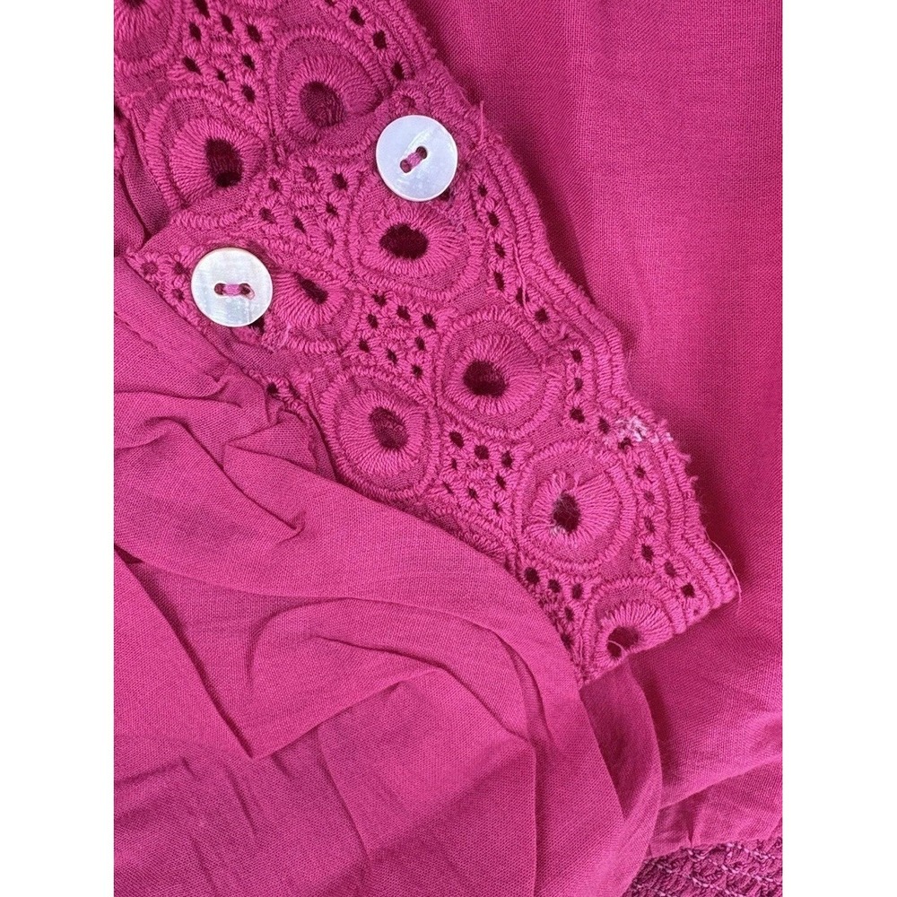 NWT House of Harlow 1960 Puff Sleeves Cotton Blouse, Pink, Women's Large - Picture 14 of 14